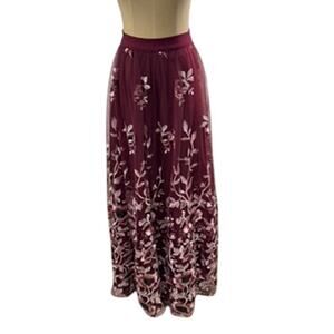 "TRIXXIE" Maxi Embroidered Floral‎ Formal Skirt SZ 5 Elegant Tulle Underskirt